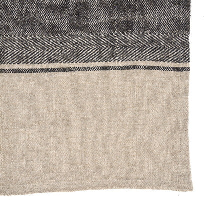 Paño de cocina de lino Moody - natural/negro - 50x70 cm