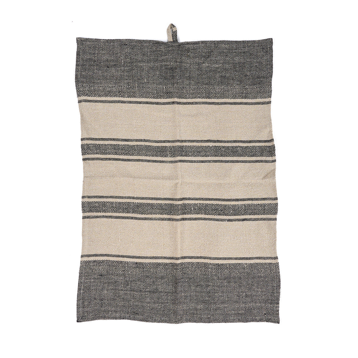 Paño de cocina de lino Smudge - natural/negro - 50 x 70 cm