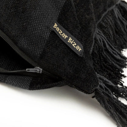 La funda de cojín Oh My Gee - terciopelo negro - 30x50