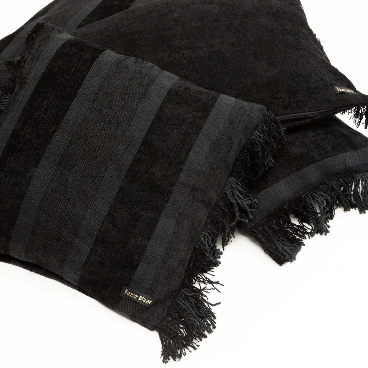 La funda de cojín Oh My Gee - terciopelo negro - 30x50