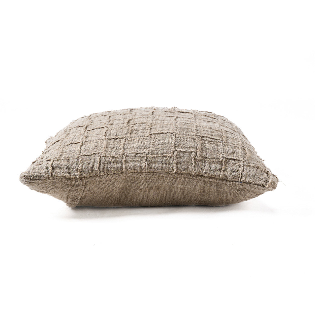 La funda de cojín de lino Damier - natural