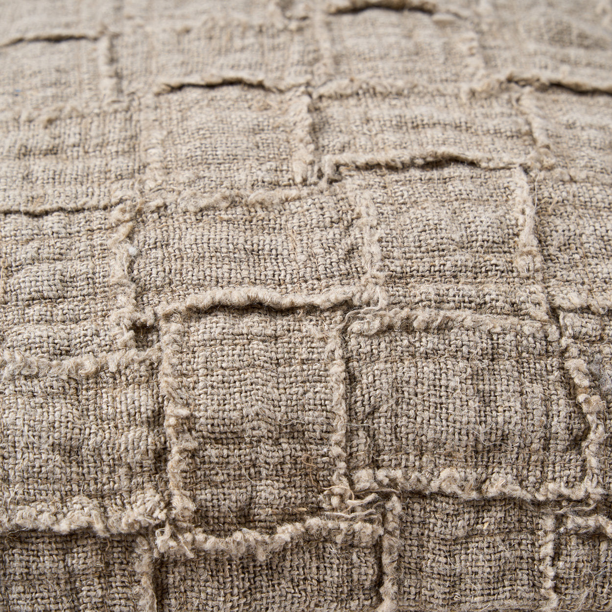 La funda de cojín de lino Damier - natural