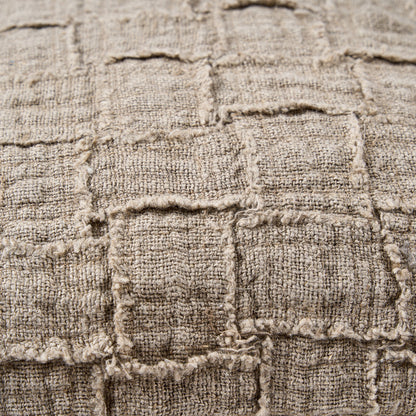 La funda de cojín de lino Damier - natural