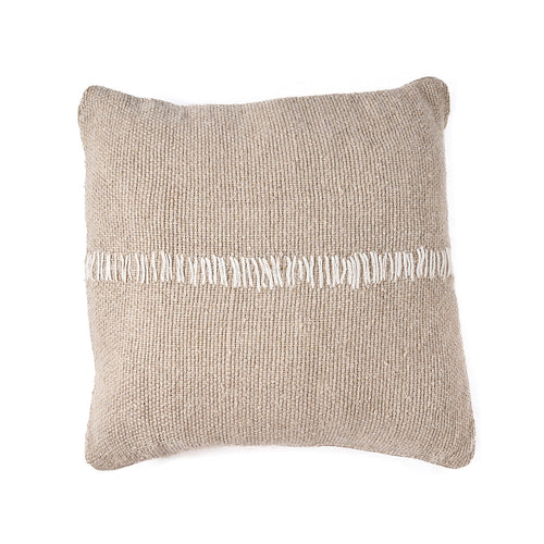Funda de cojín de punto de lino - blanco natural
