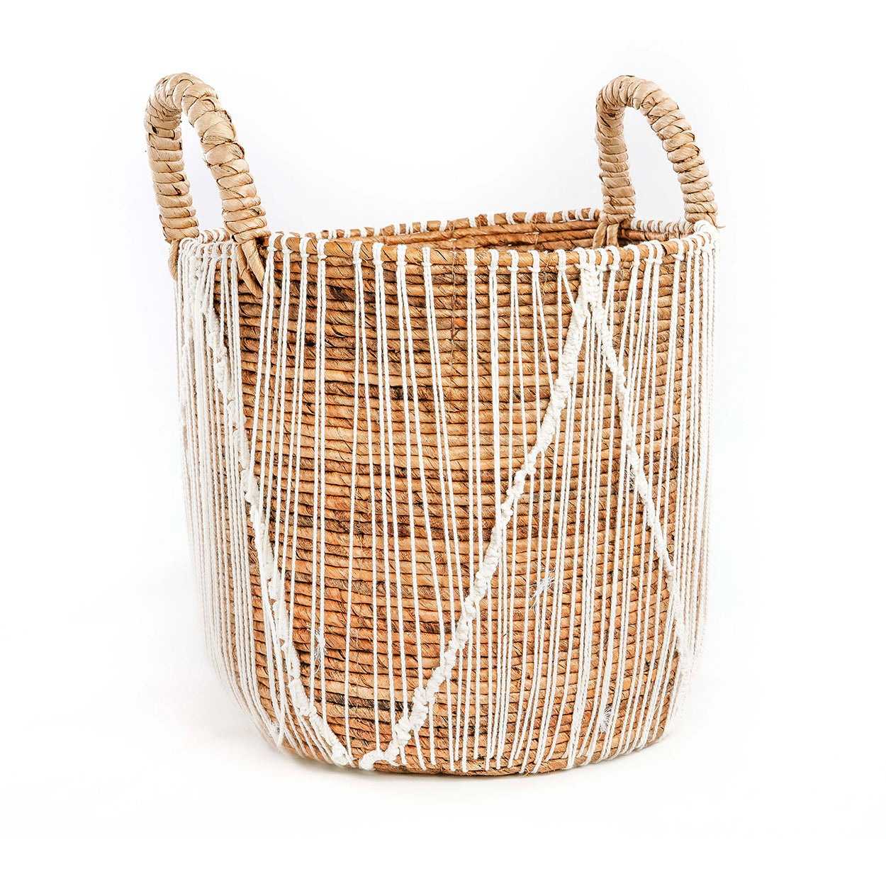 La cesta de macramé de punto recto - T
