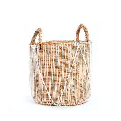 La cesta de macramé cosida recta - M