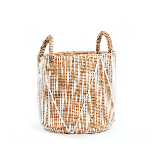 La cesta de macramé cosida recta - M