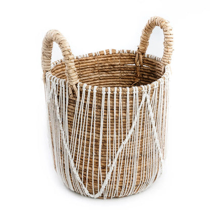 La cesta de macramé cosida recta - M