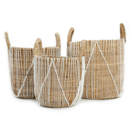 La cesta de macramé cosida recta - M