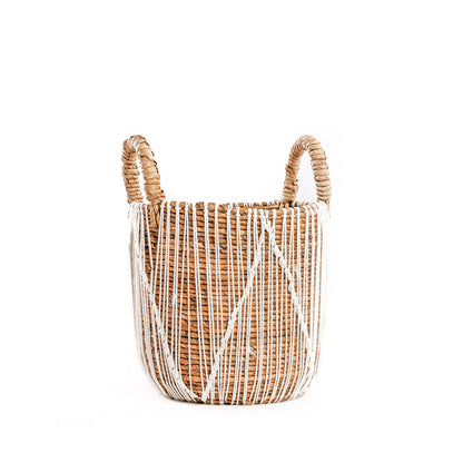 Cesta de Macramé de Punto Recto - P
