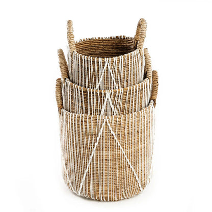 Cesta de Macramé de Punto Recto - P
