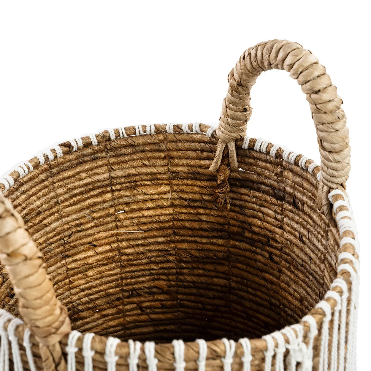 Cesta de Macramé de Punto Recto - P