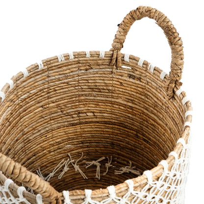 La cesta de macramé con punto de cruz - M