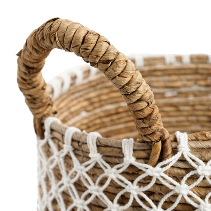 La cesta de macramé con punto de cruz - M