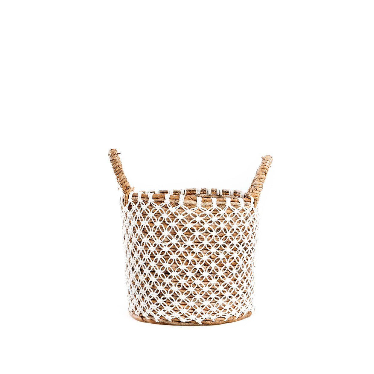 Cesto de macramé con punto de cruz - P