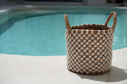 Cesto de macramé con punto de cruz - P