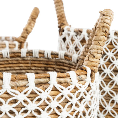 Cesto de macramé con punto de cruz - P