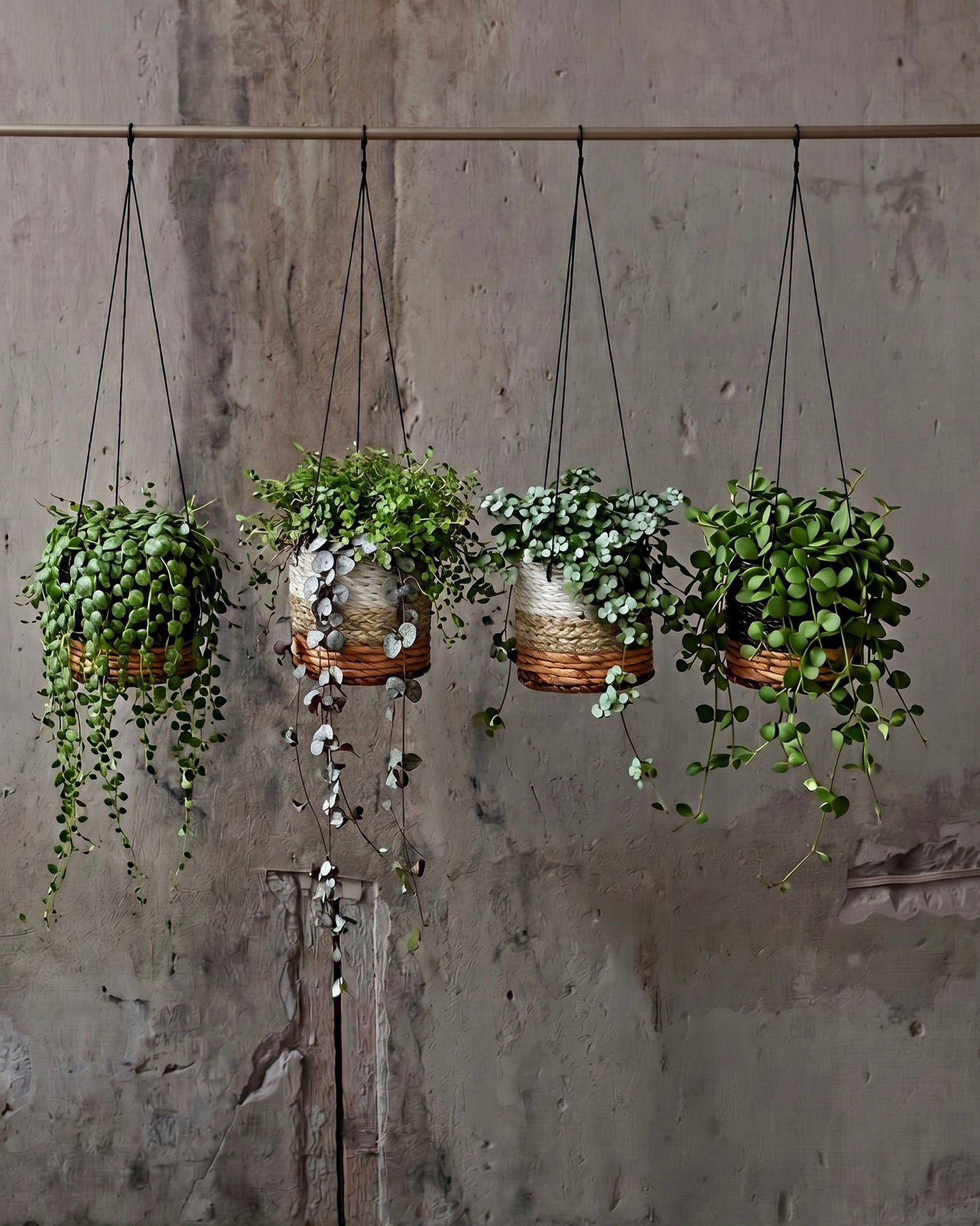 El colgador para plantas de plátano - blanco natural - S