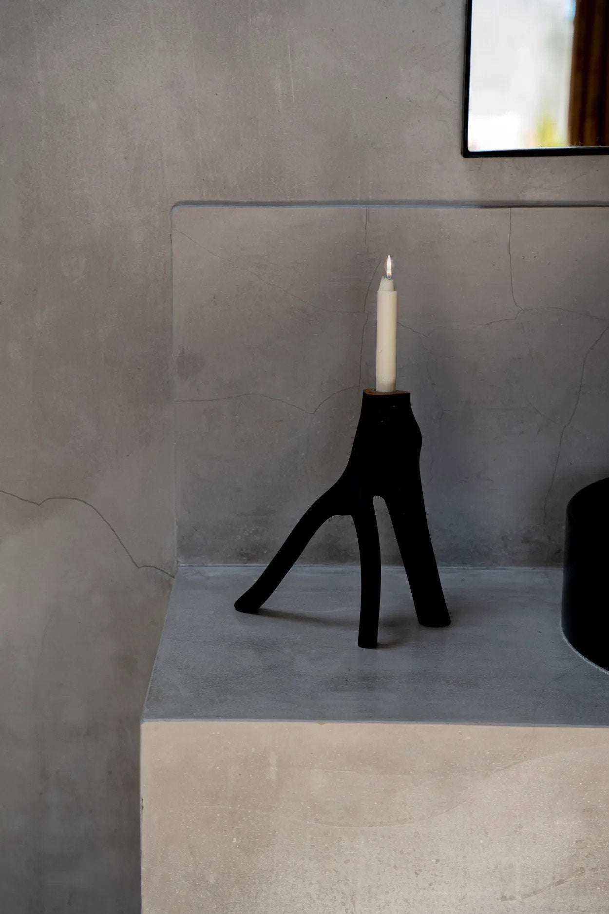 Candelabro de tres brazos - negro