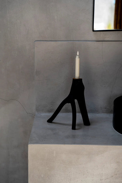 Candelabro de tres brazos - negro