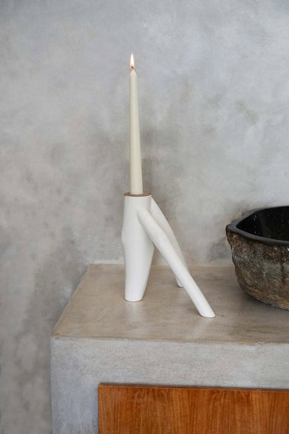Candelabro de tres brazos - blanco