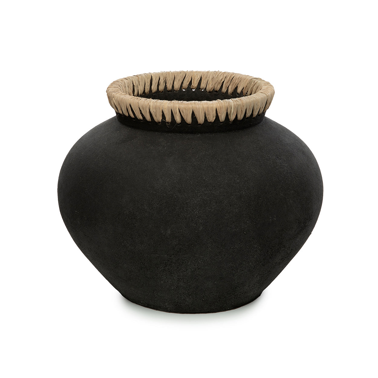 El jarrón Styly - Negro/Natural - L