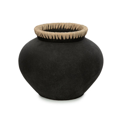 El jarrón Styly - Negro/Natural - L