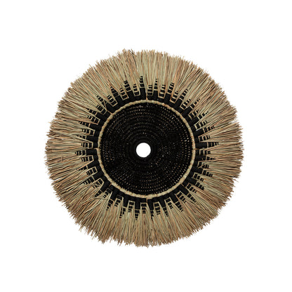 La decoración de pared de macramé de rafia - Negro/Natural
