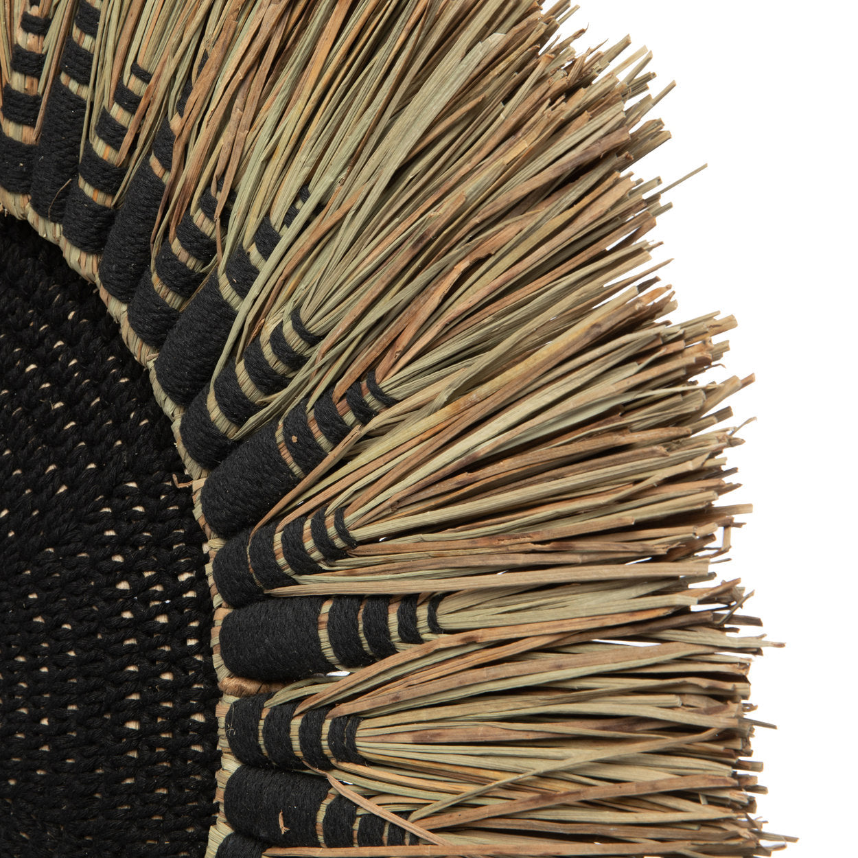 La decoración de pared de macramé de rafia - Negro/Natural