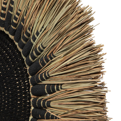 La decoración de pared de macramé de rafia - Negro/Natural