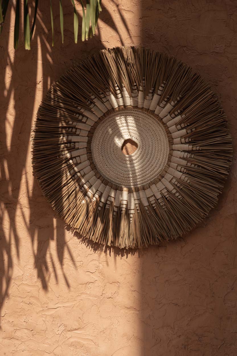 La Decoración de Pared de Macramé de Rafia - Blanco/Natural
