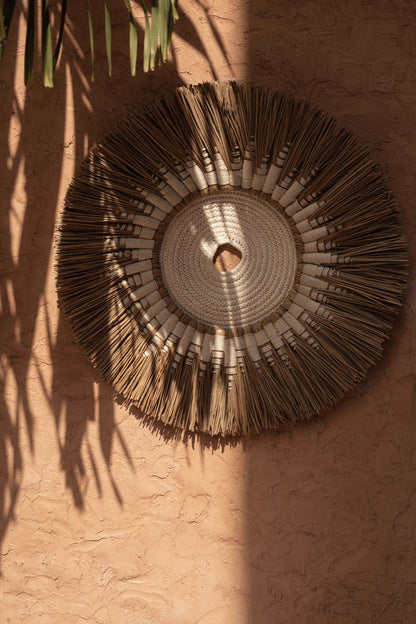 La Decoración de Pared de Macramé de Rafia - Blanco/Natural