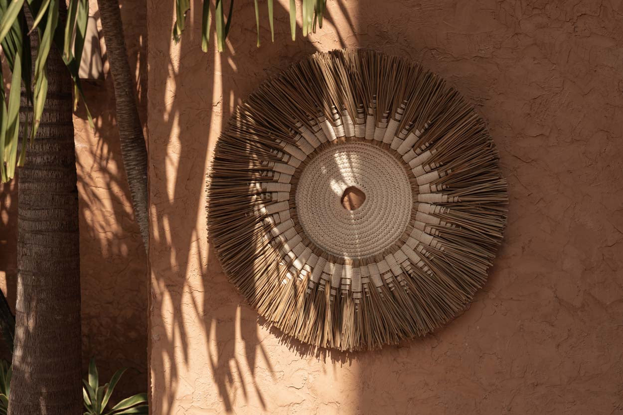 La Decoración de Pared de Macramé de Rafia - Blanco/Natural