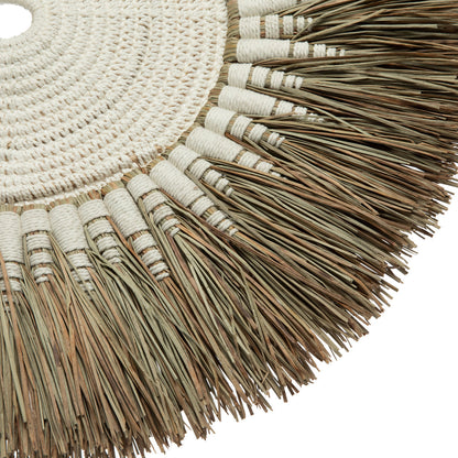 La Decoración de Pared de Macramé de Rafia - Blanco/Natural