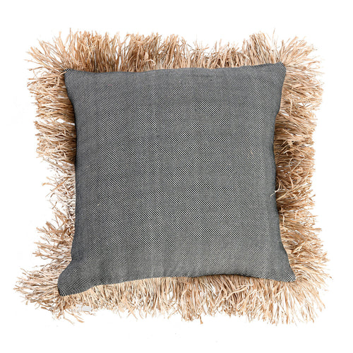 La funda de cojín Bonita de algodón - natural/negro - 60x60