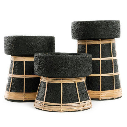 El candelabro Serene - negro natural - L