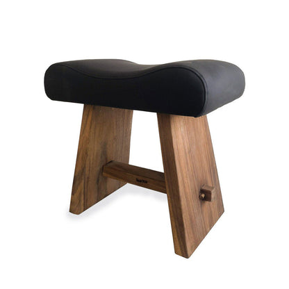 Taburete Suar de cuero - negro natural