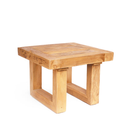 Mesa auxiliar de teca reciclada - natural