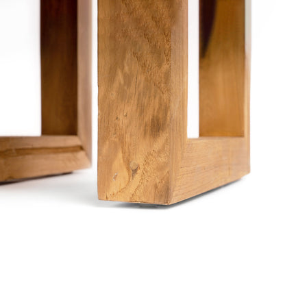 Mesa auxiliar de teca reciclada - natural
