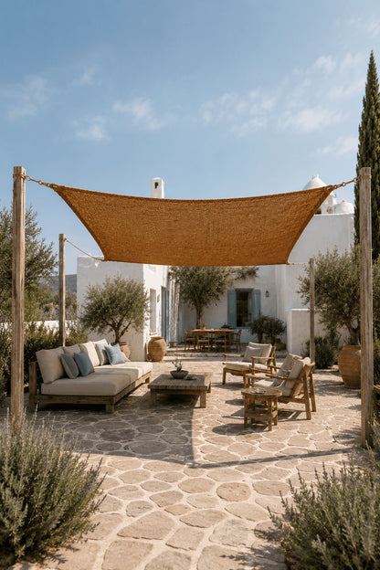La vela de sombra rectangular de coco - natural - 500x300