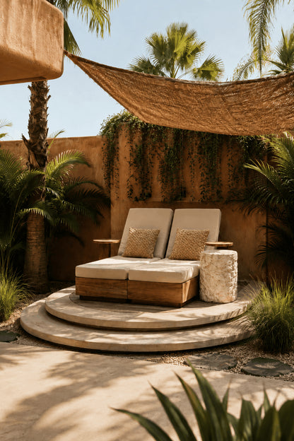 La vela de sombra rectangular de coco - natural - 500x300