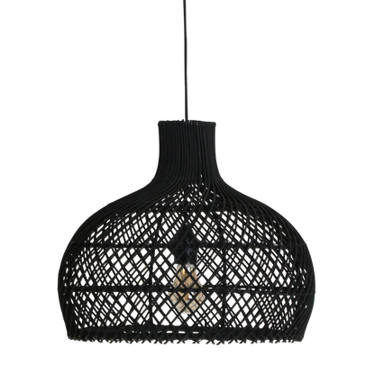 Lámpara colgante de ratán Maze negra - Ø 42x36 cm