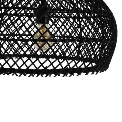 Lámpara colgante de ratán Maze negra - Ø 42x36 cm