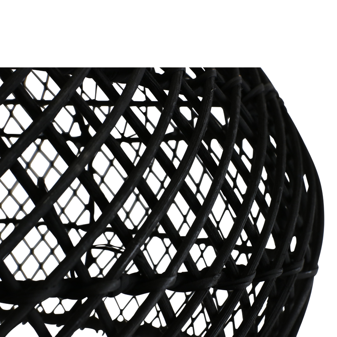Lámpara colgante de ratán Maze negra - Ø 42x36 cm