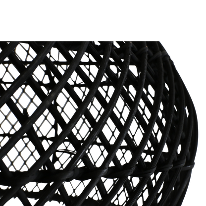 Lámpara colgante de ratán Maze negra - Ø 42x36 cm