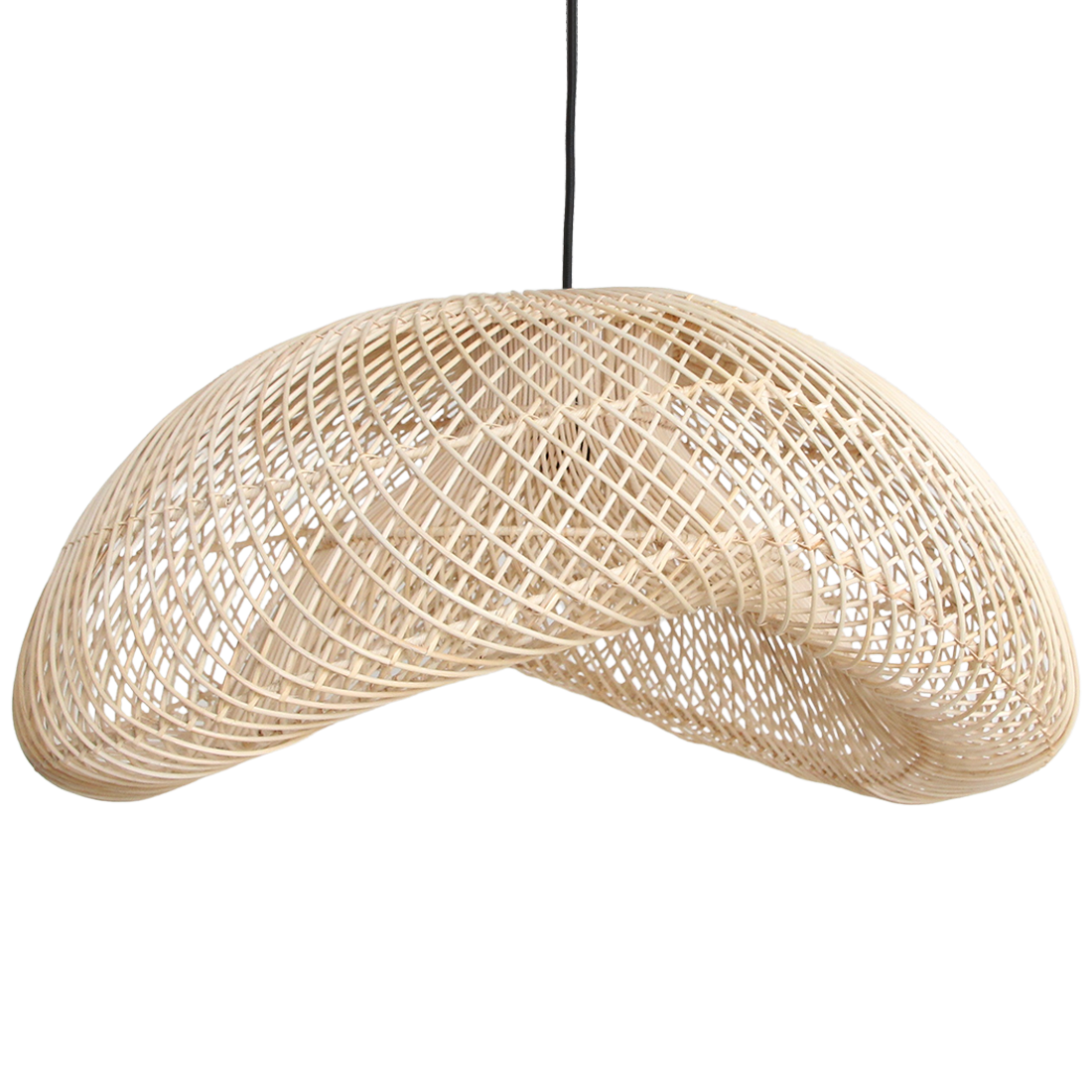 Lámpara colgante de ratán orgánica Maze XL - Ø 75x31 cm