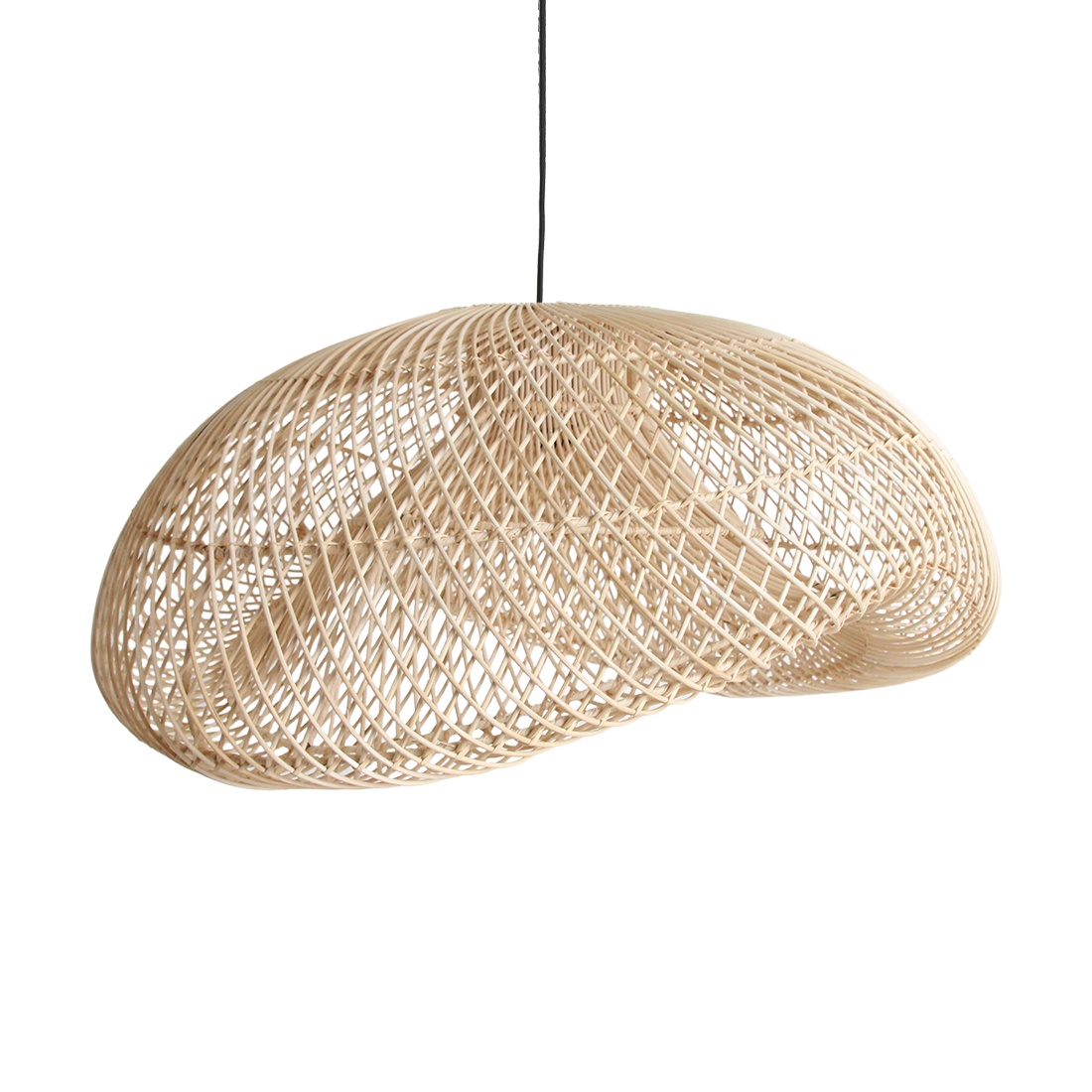 Lámpara colgante de ratán orgánica Maze XL - Ø 75x31 cm