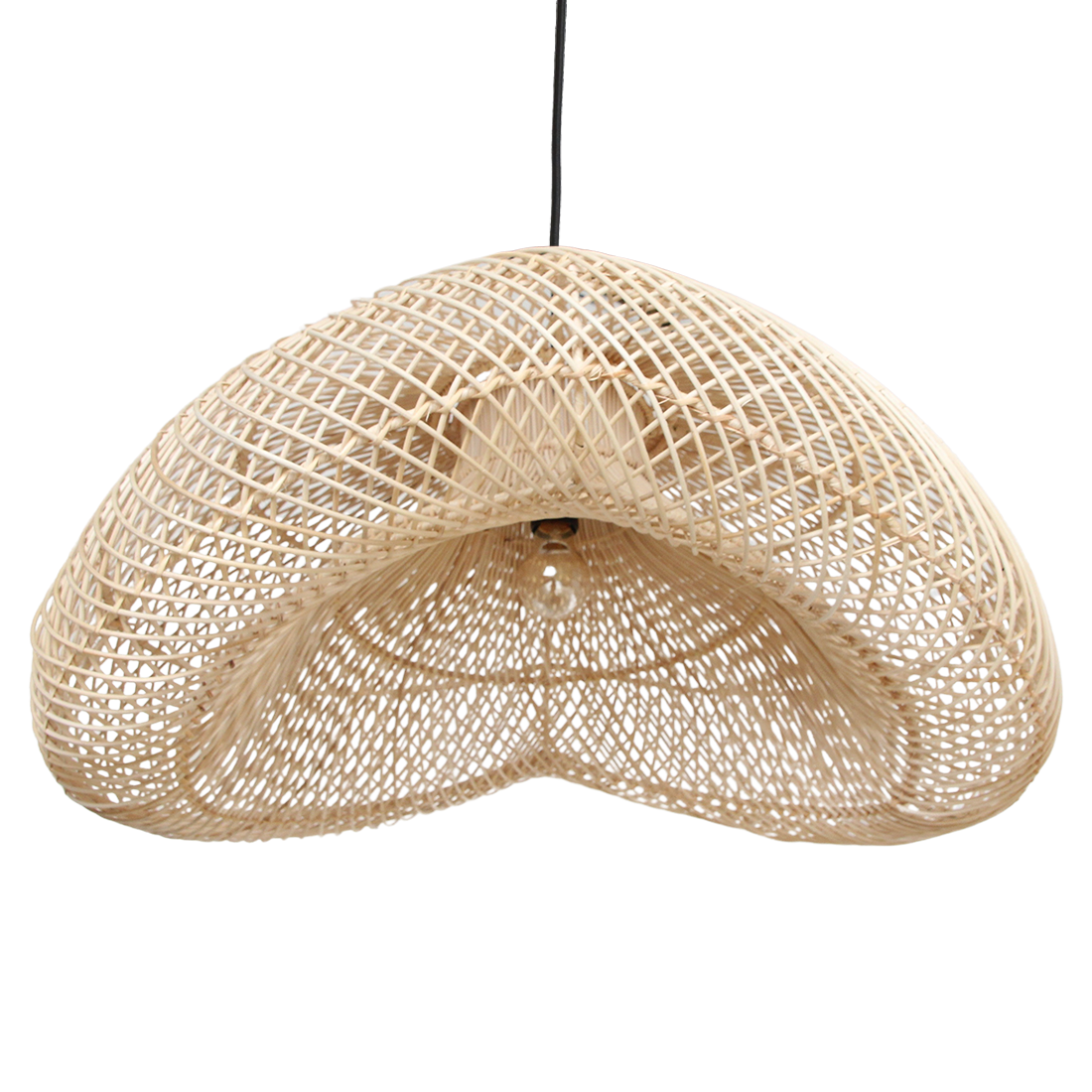 Lámpara colgante de ratán orgánica Maze XL - Ø 75x31 cm