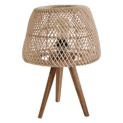 Lámpara de mesa Maze de ratán