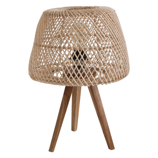 Lámpara de mesa Maze de ratán
